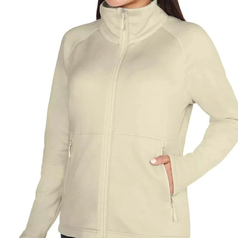 Kirkland Signature Women’s Fleece Full Zip Jacket, Cream, L